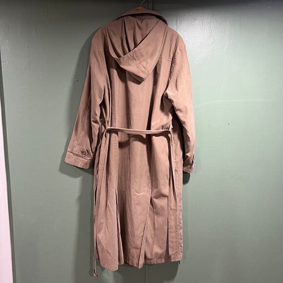 London Fog Classic Trench Coat Womens Size 12 Beige Double Breasted - Picture 4 of 5